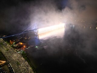 Imagens Aereas Reveillon Florian&oacute;polis - Ponte Hercilio Luz - Noite