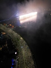 Imagens Aereas Reveillon Florian&oacute;polis - Ponte Hercilio Luz - Noite