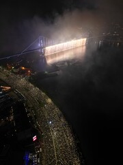 Imagens Aereas Reveillon Florian&oacute;polis - Ponte Hercilio Luz - Noite