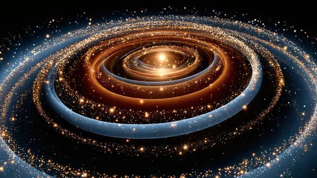 Celestial Symphony: An artistic representation of the universe, where swirling galaxies and radiant celestial bodies harmonize in a stunning display of cosmic grandeur. 