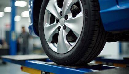 Car Wheel Alignment Process in Auto Repair Shop
