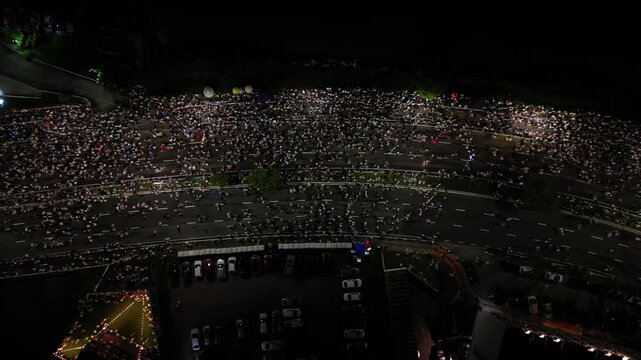 Imagens Aereas Reveillon Florian&oacute;polis - Ponte Hercilio Luz - Noite