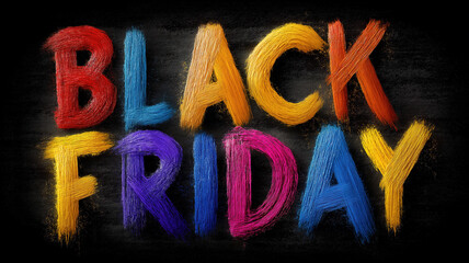 Artistic black friday banner with dirty brush strokes for advertising online shopping sales