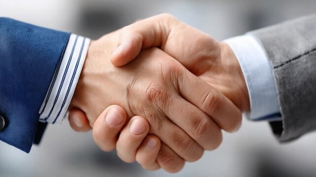 🤝🤝A Moment of Agreement: A close-up shot captures the essence of a deal, two individuals sealing their commitment with a firm handshake, a symbol of trust, agreement, and partnership.