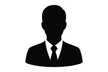 Businessman silhouette portrait isolated on white background, Vector, illustration
