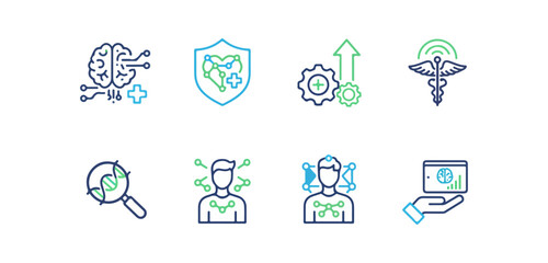 Fototapeta premium Medical and technological icon set in vector style