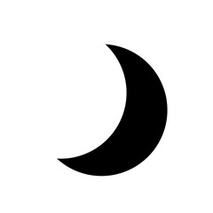 Simple crescent moon silhouette, black on a pure white background, Black Crescent Moon Icon Isolated on White Background - Minimalist Vector Illustration