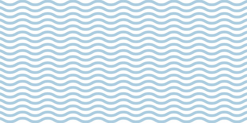 Seamless Wave Pattern, Hand drawn water sea vector background. Wavy beach print, curly grunge paint lines, watercolor stripes