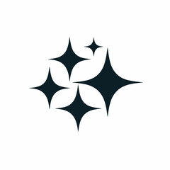 Stylish black star icon on white background