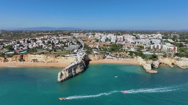 Aerial from the little church Nossa Segnora Rocha at Armacao de Pera in Portugal