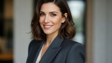 Smiling Businesswoman in Office Setting 1.
