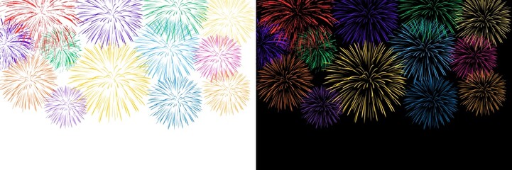 Colourful Fireworks - New year fireworks vector illustration of an abstract background