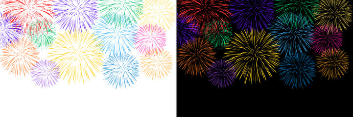 Colour full Fireworks - New year fireworks vector illustration of an abstract background