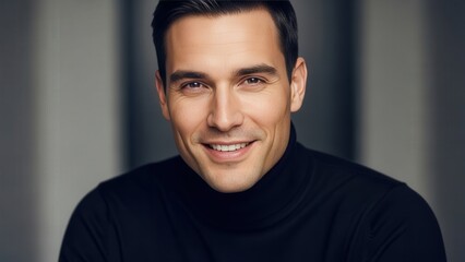 Smiling Man in Black Turtleneck 1.