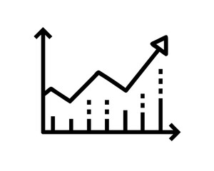 business graph with arrow