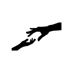 Obraz premium Reaching hands isolated on transparent background