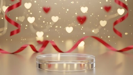 Valentine's day background with hearts and ribbons for commercial usage and mockups. the images are targeted for future holiday events