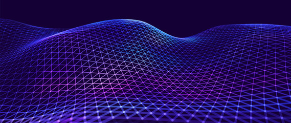 Blue Tech Digital Data Flow Vector Background. Big Data Technology Lines. Data Transmission Concept. High Speed Internet. Information Matrix Flow in Virtual Reality Cyberspace. Vector Illustration.