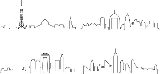 Naklejka premium Amman skyline silhouette, Jordan's capital city with ancient and modern architectural styles