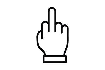 Hand gesture with finger extended isolated on white background, Vector, illustration