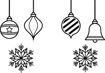 Christmas Ornaments Illustration. Festive Christmas Ornaments Design. Holiday Christmas Ornaments Collection. Colorful Christmas Ornaments Illustration. Traditional Christmas Ornaments Artwork