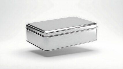 Silver Rectangular Metal Container with Lid metal box