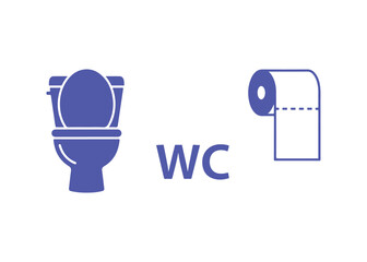 Toilet fixture set. WC logo. Toilet image