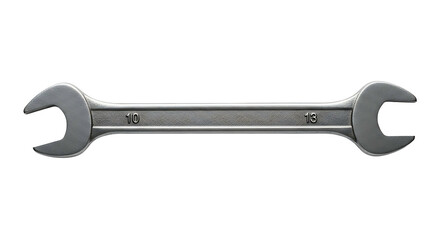Metal Double Ended Spanner Wrench Isolated on White Background.