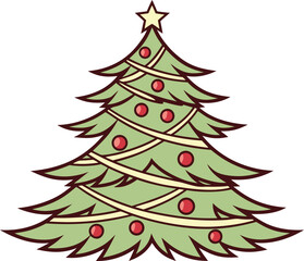 Christmas Tree Clip Art Illustration. Festive Christmas Tree Clip Art. Holiday Christmas Tree Illustration. Cute Christmas Tree Clip Art. Classic Christmas Tree Artwork. Winter Holiday Christmas Tree
