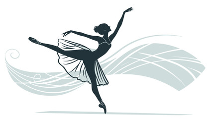 Elegant ballerina dancing with flowing skirt and poise © Malikjunaid