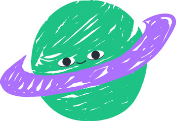Crayon Planet Emoticon © klyaksun