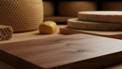Wooden cutting board with cheese and honey for holiday cooking and entertaining for commercial usage and mockups. the images are targeted for future holiday events