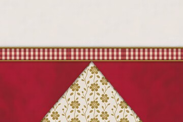 Red and white patterned tablecloth isolated on white background