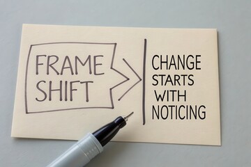 Paper Outline Showcasing Change Starts with Noticing in Grey Background