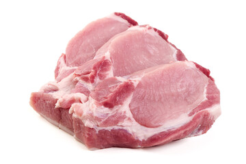 Raw Pork Loin Roast, isolated on white background