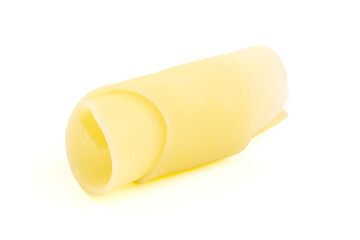 Rolled Cheese Slice, isolated on white background
