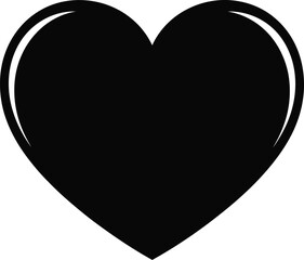 red heart on black background silhouette on white background