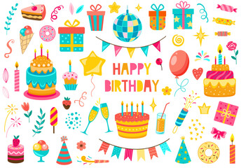 Happy birthday and celebration design kit