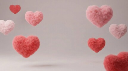 Fototapeta premium Romantic red and pink hearts background for Valentine’s Day celebration