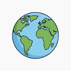 Fototapeta premium A colorful cartoon illustration of the Earth from space