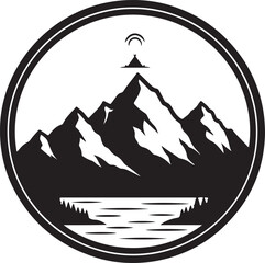 Mountain landscape with lake and tent