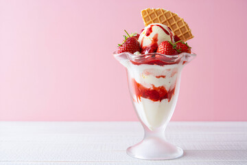 Strawberry Ice Cream Scoops Dessert