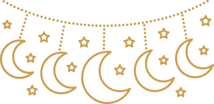 Abstrakt Mond und Sterne Dekoration Vector f&uuml;r Traumf&auml;nger