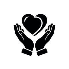 Obraz premium Hands holding heart symbol showing care and love.