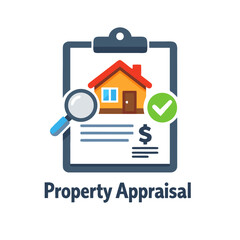 Property Appraisal Icon, Real Estate Valuation Concept