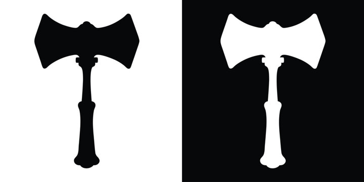 Thor hammer vector icon, hammer silhouette vector