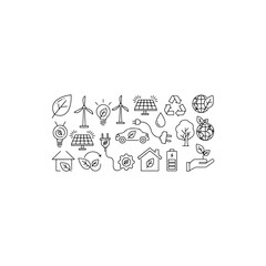 Sustainable energy and eco-friendly practices isolated on transparent background