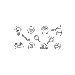 Conceptual icons collection isolated on transparent background