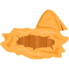 hole in sand vector drawing.