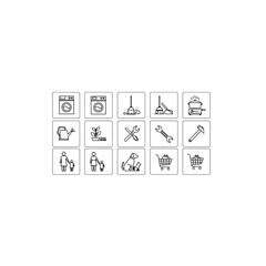 Household and family icons isolated on transparent background